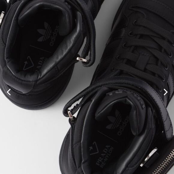 Adidas for PRADA Re-nylon Forum High top Black Sneakers UNISEX NWT Limit… - Picture 10 of 16